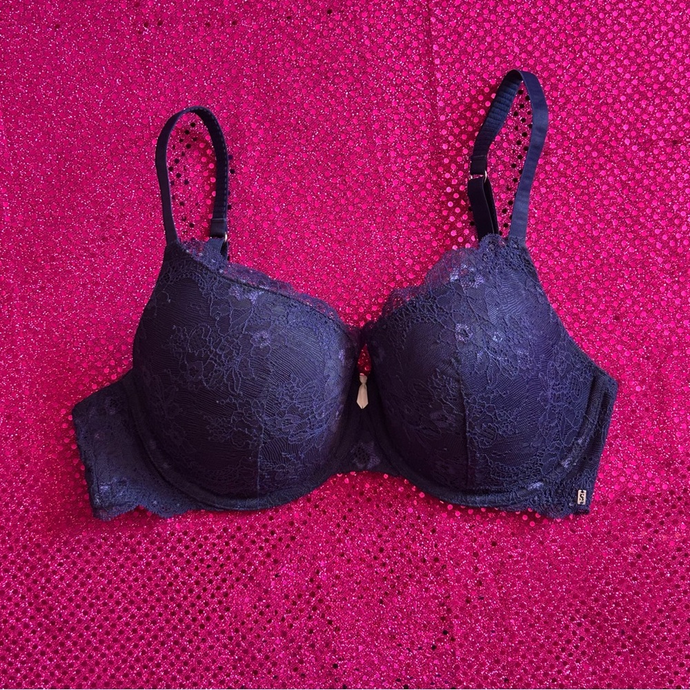 navy blue lace underwire scandale bra